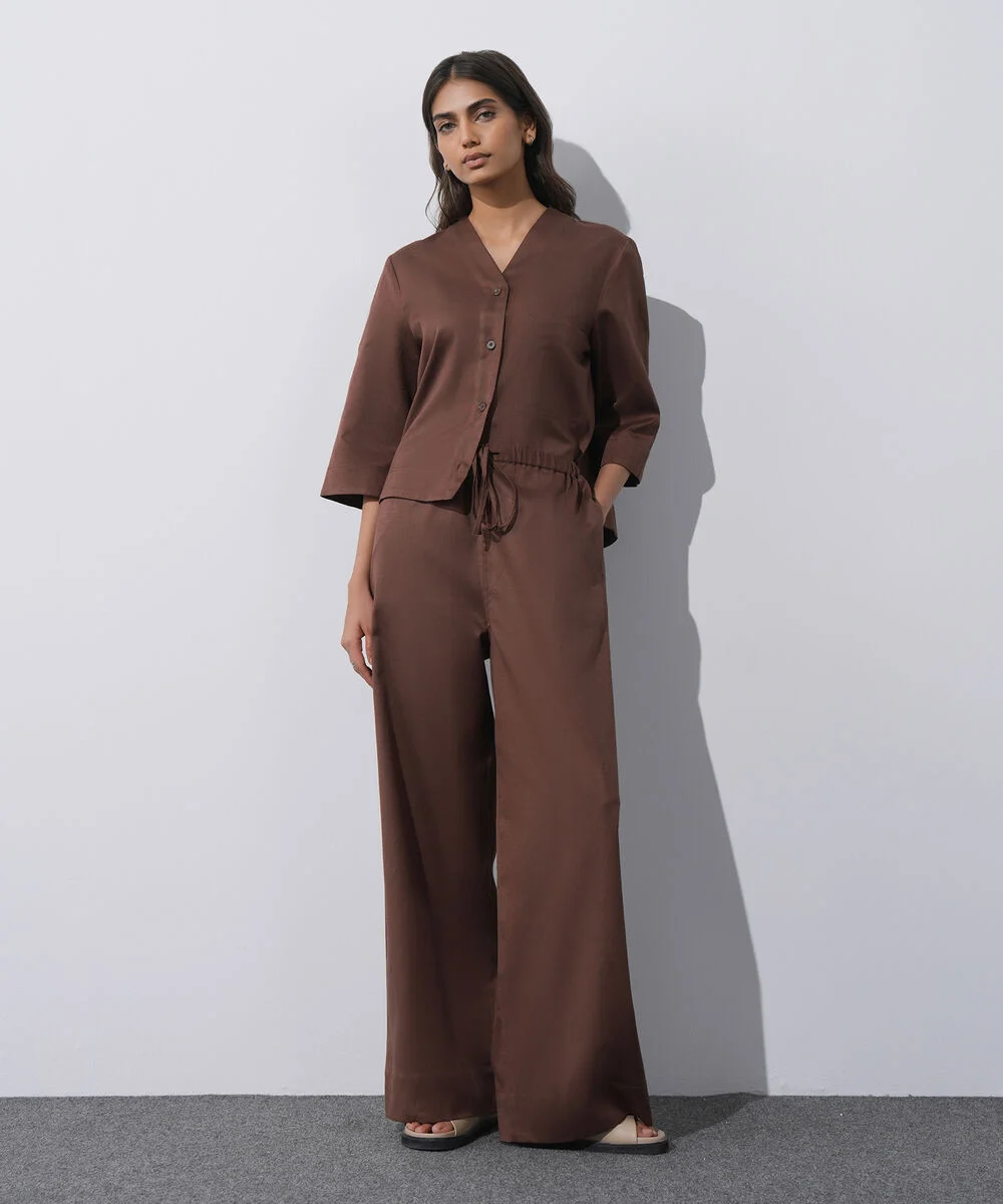 Ruby V-Neck Linen Blend Shirt
